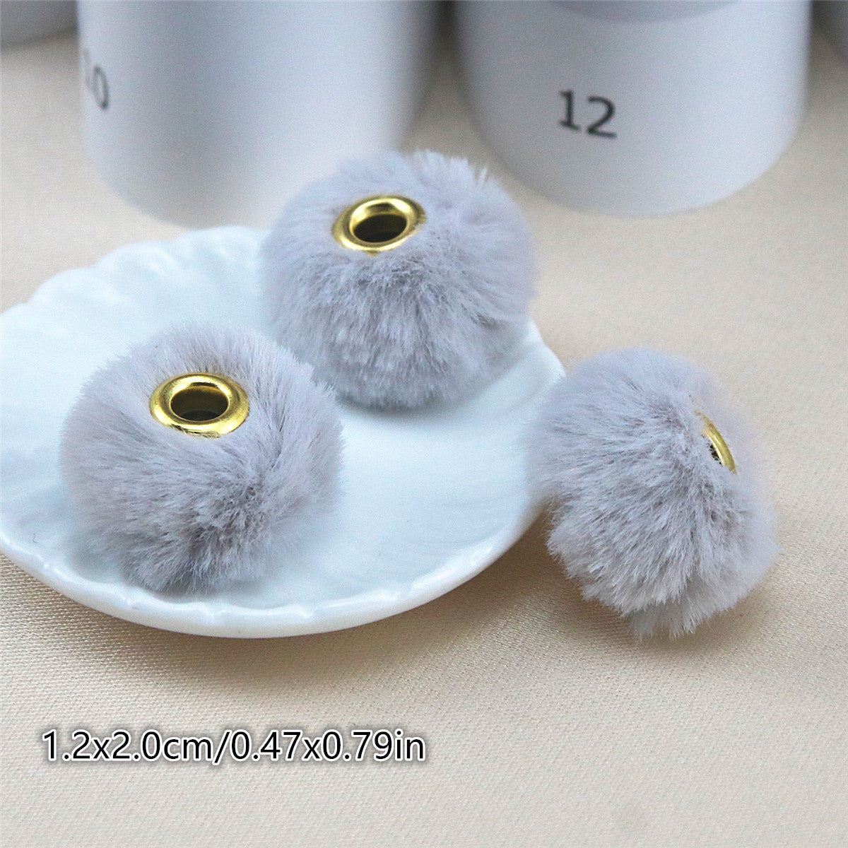 Wholesale 10PCS Straight Hole Soft Waxy Fur Ball Beads Loose Beads Large Hole Fabric Accessories